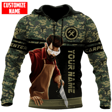 Joycorner PERSONALIZED NAME CARPENTER UNISEX SHIRTS GREEN CAMO