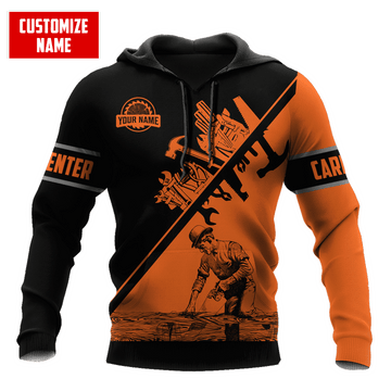 Joycorner PERSONALIZED NAME CARPENTER UNISEX SHIRTS ORANGE TOOLS 1