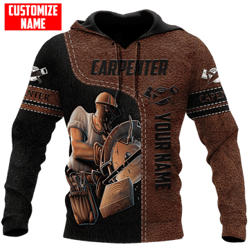 Joycorner PERSONALIZED NAME CARPENTER UNISEX SHIRTS LEATHER TEXTURE