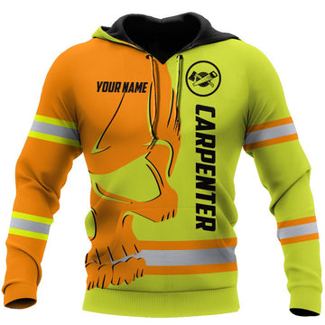 Joycorner PERSONALIZED NAME CARPENTER UNISEX SHIRTS SAFETY SKULL