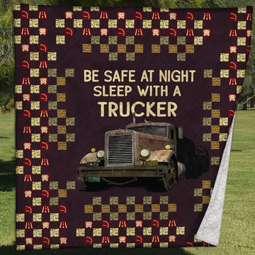 Sleep With Trucker Quilt Blanket