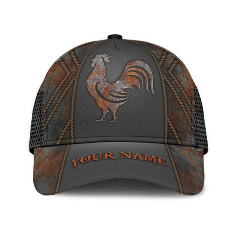 PREMIUM ROOSTER METAL PATTERN FOR ROOSTER LOVERS PERSONALIZED CAP