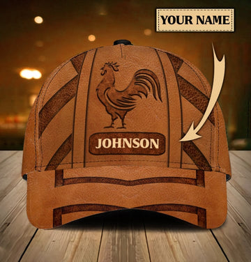 PREMIUM ROOSTER LEATHER PATTERN 12 FOR ROOSTER LOVERS PERSONALIZED CAP