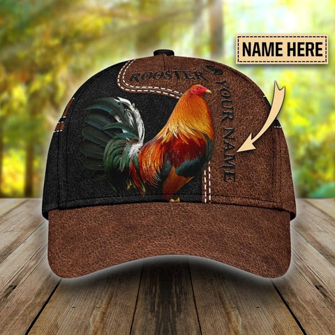PREMIUM ROOSTER LEATHER PATTERN 9 FOR ROOSTER LOVERS PERSONALIZED CAP