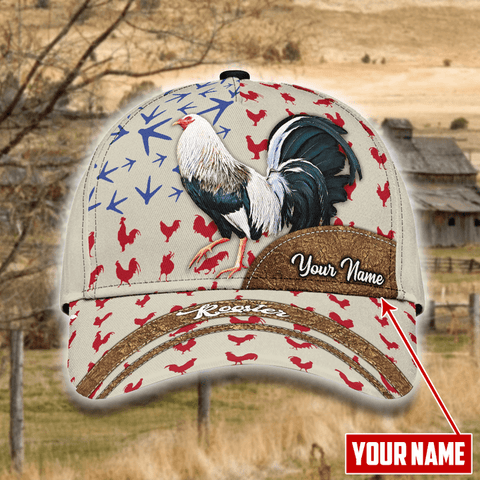PREMIUM ROOSTER FOOTPRINT PATTERN FOR ROOSTER LOVERS PERSONALIZED CAP
