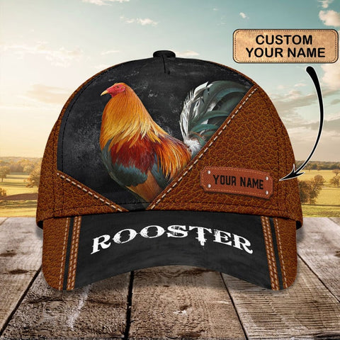 PREMIUM ROOSTER LEATHER PATTERN 7 FOR ROOSTER LOVERS PERSONALIZED CAP