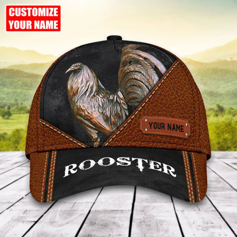 PREMIUM ROOSTER LEATHER PATTERN 5 FOR ROOSTER LOVERS PERSONALIZED CAP