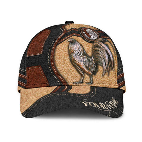 PREMIUM ROOSTER LEATHER PATTERN 2 FOR ROOSTER LOVERS PERSONALIZED CAP