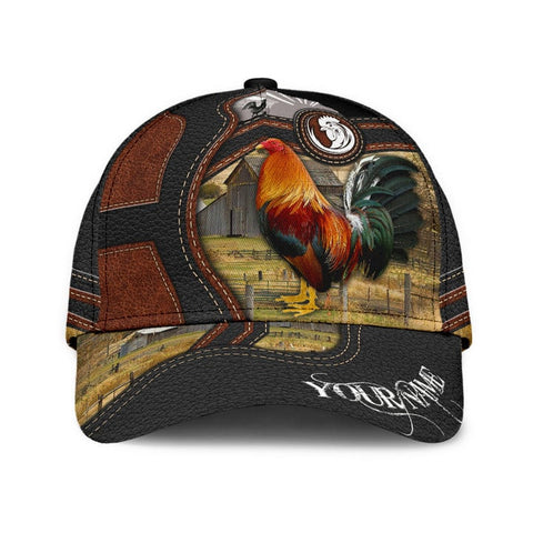 PREMIUM ROOSTER LEATHER PATTERN 4 FOR ROOSTER LOVERS PERSONALIZED CAP