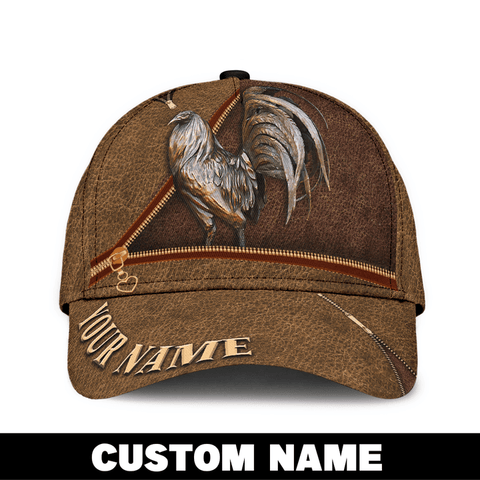 PREMIUM ROOSTER LEATHER PATTERN 1 FOR ROOSTER LOVERS PERSONALIZED CAP