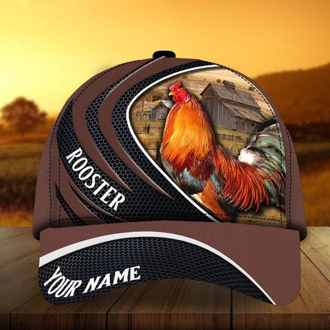 THE COOLEST ROOSTER FOR ROOSTER LOVERS MULTICOLOR PERSONALIZED 3D CAP