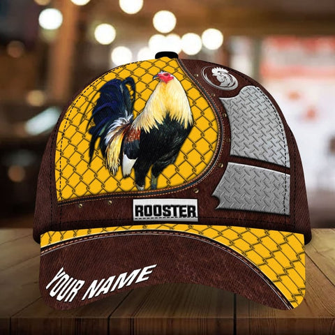 PREMIUM METAL ROOSTER 3D CAP MULTICOLOR PERSONALIZED FOR ROOSTER LOVER
