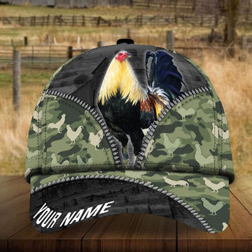 PREMIUM UNIQUE CAP GREEN CAMO PATTERN ROOSTER PERSONALIZED CAP