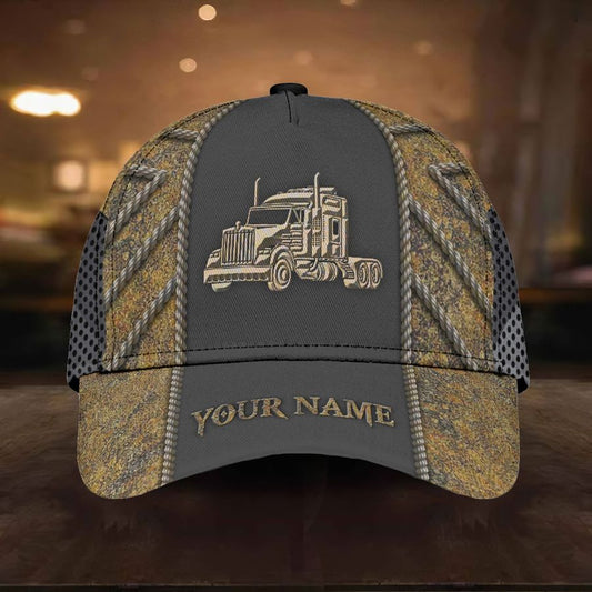 Joycorners Personalized Name Wooden Pattern Trucker Classic Cap