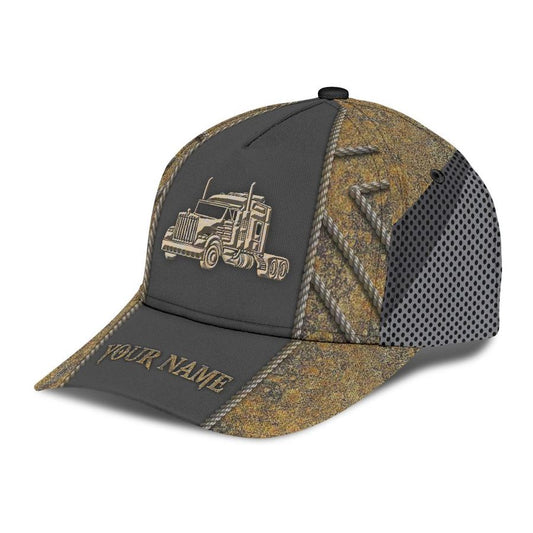 Joycorners Personalized Name Wooden Pattern Trucker Classic Cap