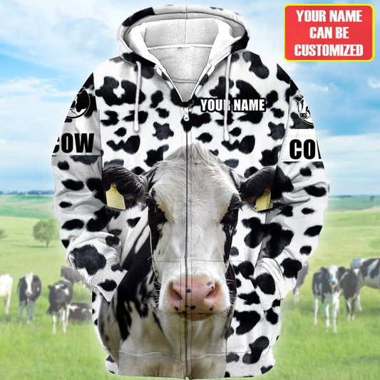Joycorners Personalized Name Cow All Over Printed Unisex Hoodie
