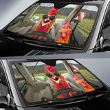 Joycorners Driving Chickens Tractor All Over Printed 3D Sun Shade