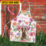 Joycorners Personalized Name Goats Flowers All Over Printed 3D Apron