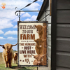 Joycorners Personalized Name Highland Cattle Welcome to our farm All Printed 3D Metal Sign