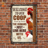 Joycorners Personalized Name Chicken Welcome to our farm All Printed 3D Metal Sign