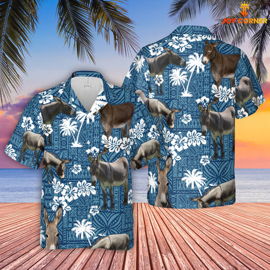 Joycorners MULE Blue Tribal All Over Printed 3D Hawaiian Shirt