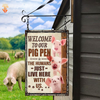 Joycorners Personalized Name Pig Welcome to our farm All Printed 3D Metal Sign