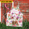 Joycorners Personalized Name Hereford Flowers All Over Printed 3D Apron