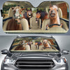 Joycorners Driving Funny Horses All Over Printed 3D Sun Shade