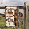 Joycorners Personalized Name TX Longhorn Cattle Welcome to our farm All Printed 3D Metal Sign