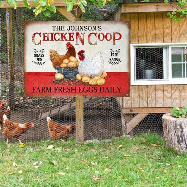 Personalized Chicken Grass Fed Free Range Customized Classic Metal Signs
