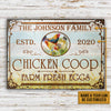 Farm Chicken Coop Fresh Eggs Custom Classic Metal Signs, Farm Sign, Chicken Coop, Farm Decor