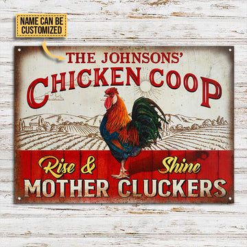 Joycorners Customized Name Chicken Coop Rise And Shine All Printed 3D Metal Sign