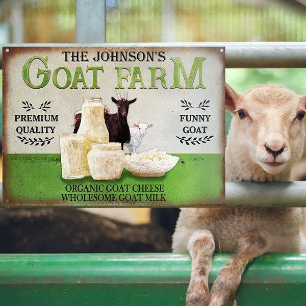 Personalized Goat Farm Wholesome Customized Classic Metal Signs