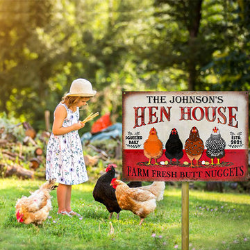 Personalized Chicken Hen House Fresh Customized Classic Metal Signs