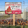 Personalized Chicken Fluffy Butt Hut Pink Customized Classic Metal Signs