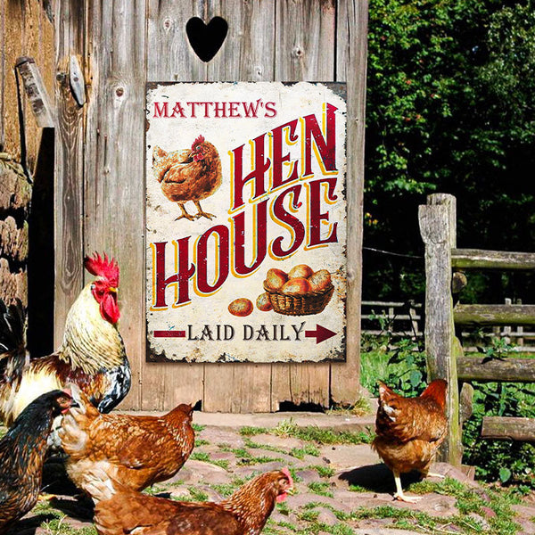 Personalized Chicken Hen House Daily Customized Classic Metal Signs