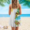 Joycorners Cute Turtles The Beach Is My Happy Place All Printed 3D Spaghetti Strap Summer Dress