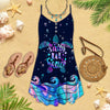 Joycorners Hologram Turtle Salty Lil' Beach All Printed 3D Spaghetti Strap Summer Dress