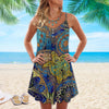 Joycorners Turtle Mandala All Printed 3D Spaghetti Strap Summer Dress