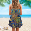 Joycorners Turtle Mandala All Printed 3D Spaghetti Strap Summer Dress