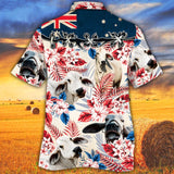 Joycorners Brahman Cattle Australian Flag Hawaiian Flowers All Over Printed 3D Hawaiian Shirt
