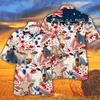 Joycorners Charolais Cattle Australian Flag Hawaiian Flowers All Over Printed 3D Hawaiian Shirt