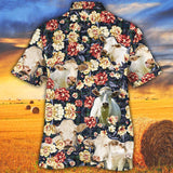 Joycorners Charolais Cattle Green Plaid Pattern All Over Printed 3D Hawaiian Shirt