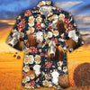 Joycorners Hereford Cattle Green Plaid Pattern All Over Printed 3D Hawaiian Shirt