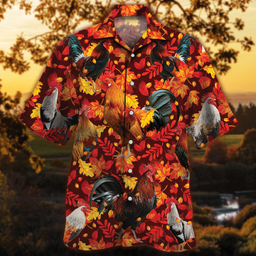 Joycorners Chicken Red Leave Hawaiian Shirt