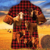 Joycorners Cow Red Tartan Pattern All Over Printed 3D Hawaiian Shirt