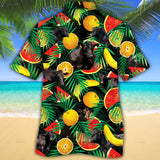 Joycorners Black Angus Cattle Tropical Fruits All Over Printed 3D Hawaiian Shirt