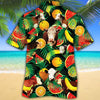 Joycorners Hereford Cattle Tropical Fruits All Over Printed 3D Hawaiian Shirt