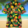 Joycorners Red Brahman Cattle Tropical Fruits All Over Printed 3D Hawaiian Shirt