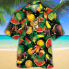 Joycorners Red Brahman Cattle Tropical Fruits All Over Printed 3D Hawaiian Shirt